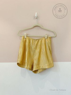 Short Plissado Eugenia Sanson Dourado | Tam: PP