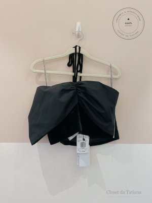 Cropped Veludo Laço Nk Preto | Tam: 40