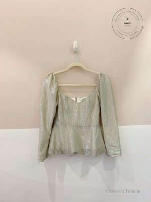 Blusa Metalizado Eugênia Sanson Prata | Tam: 40