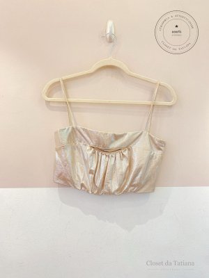 Top Metalizado Champagne Lilly Sarti | Tam: 38
