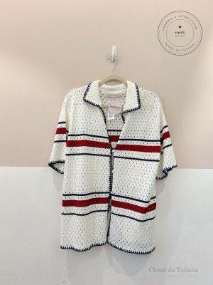 Camisa Tricot Listras Valônia Véras Branca | Tam: G