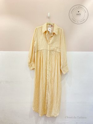 Chemise Listrada Lihá Amarela | Tam: M