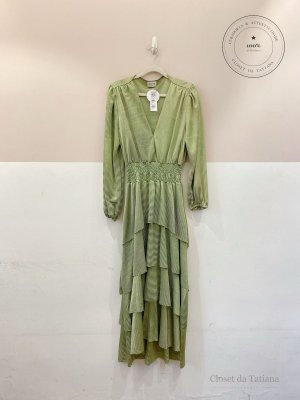 Vestido Midi Camadas Primp Verde | Tam: PP