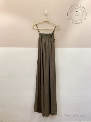 Vestido Midi Maria Filó Musgo | Tam: PP