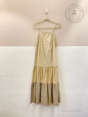 Vestido Midi Camadas Animale Bege | Tam: 36