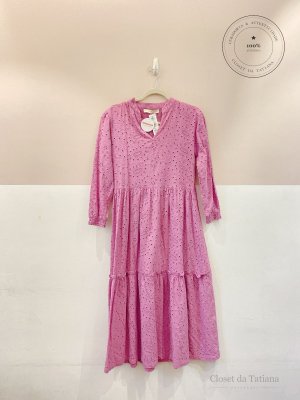 Vestido Midi Laise Pura Rosa | Tam: P