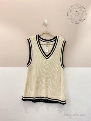 Colete Tricot Detalhe Hering Preto | Tam: G