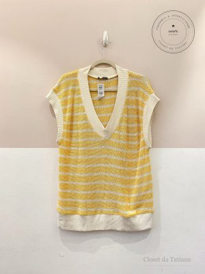 Colete Tricot Zara Amarelo | Tam: P