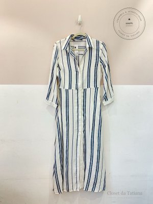 Vestido Midi Listrado Zara | Tam: P