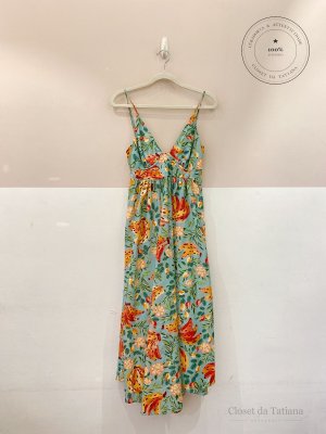 Vestido Midi Estampa Farm Azul | Tam: P