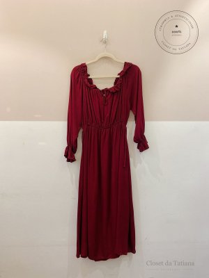 Vestido Midi Amaro Vinho | Tam: M