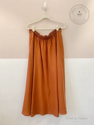 Saia Midi Ampla Telha Indie | Tam: G