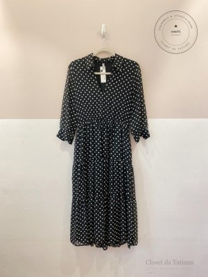 Vestido Midi Poás Esmeral Preto | Tam: P