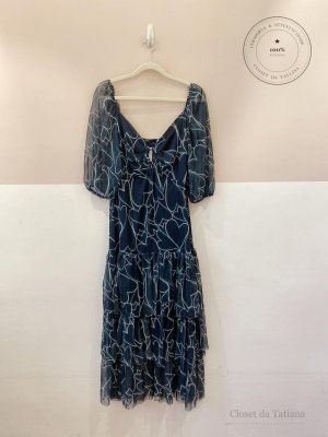 Vestido Midi Tule Babados Corações Renner | Tam: P