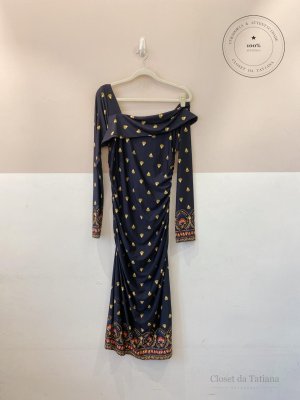 Vestido Midi Malha Floral Farm Preto | Tam: M