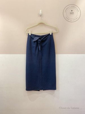 Saia Midi Mixed Azul | Tam: P