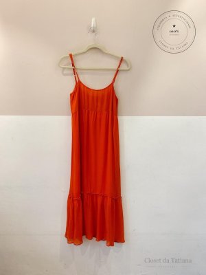Vestido Midi Seda Coral Ateen | Tam: 36
