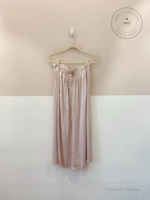 Saia Midi Acetinada Plissada Zara | Tam: M
