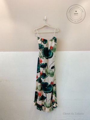 Vestido Midi Seda Floral Adriana Degreas | Tam: M