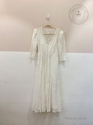 Vestido Midi Renda Eva Branco | Tam: 38