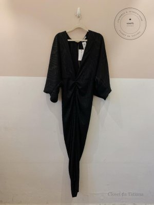 Vestido Midi Texturizado Ah Tereza Preto | Tam: PP