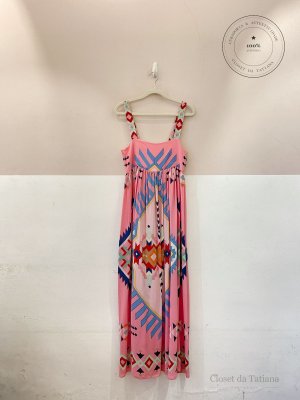 Vestido Midi Estampado Triya Rosa | Tam: P