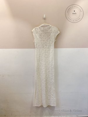 Vestido Longo Textura Zara Branco | Tam: M