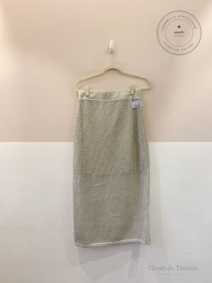 Saia Midi Crochet C&A Prata | Tam: M