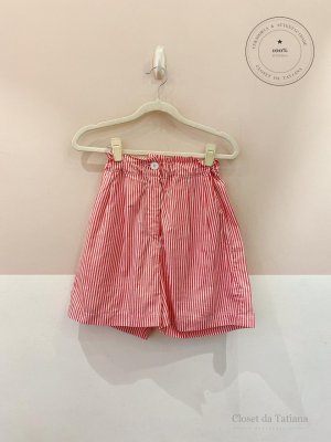 Short Listrado Café Em Flor | Tam: PP