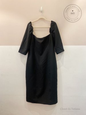 Vestido Midi Mangas Agilitá Preto | Tam: 46