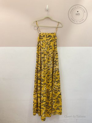 Vestido Midi Mostarda Animale | Tam: 36