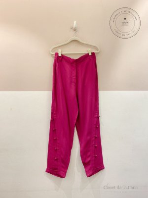 Calça Fúcsia Detalhes Perna Lilly Sarti | Tam: 38