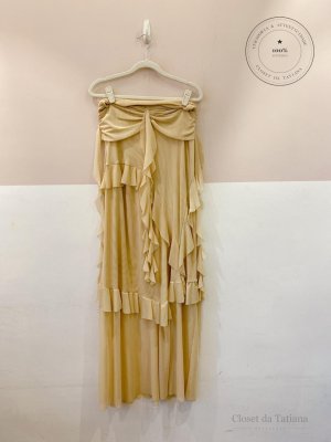 Vestido Midi Tule Ah Tereza Bege | Tam: P