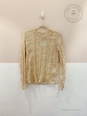 Blusa Flores Onni Bege | Tam: P