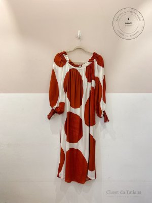 Vestido Midi Estampado Mapa | Tam: 38