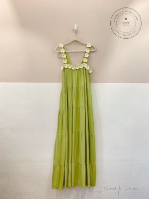 Vestido Midi Margaridas Tig Verde | Tam: 36