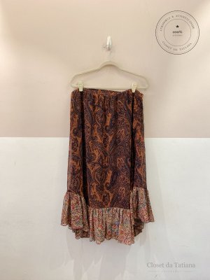 Saia Midi Estampa Escura Zara | Tam: G