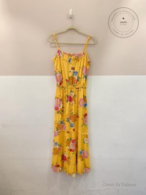 Vestido Midi Floral Farm Amarelo | Tam: P