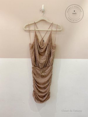 Vestido Curto Rosê Bordado Zara | Tam: P