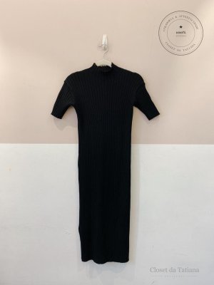 Vestido Canelado Preto | Tam: M