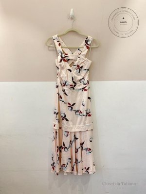 Vestido Midi Floral Maria Filó Rosa | Tam: P