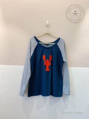 Blusa Moletom Manga Varal Azul | Tam: GG