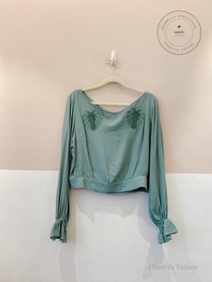 Blusa Folhas Maria Filó Verde | Tam: G