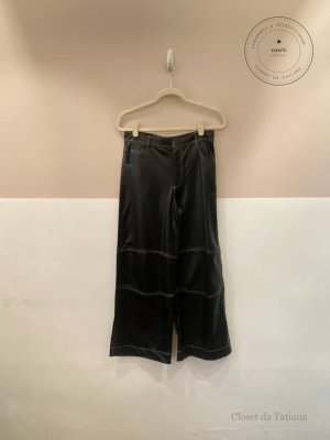 Calça Couro Fake Pespontos Zara Preta | Tam: P