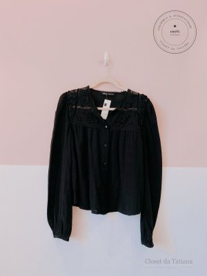 Blusa Detalhes Busto Zara Preta | Tam: M