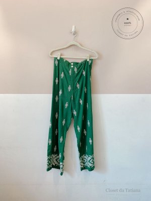 Calça Bordada Zara Verde | Tam: M